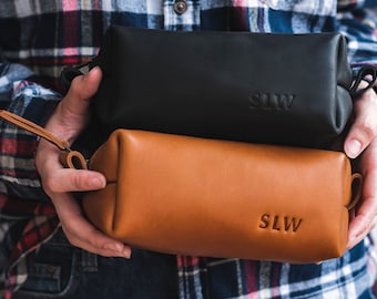 Leder Dopp Kit Tasche, personalisierte Leder Kulturtasche, Groomsmen Geschenk, Geschenke für Männer, Herren Kulturtasche Monogramm, Geschenke für Freund