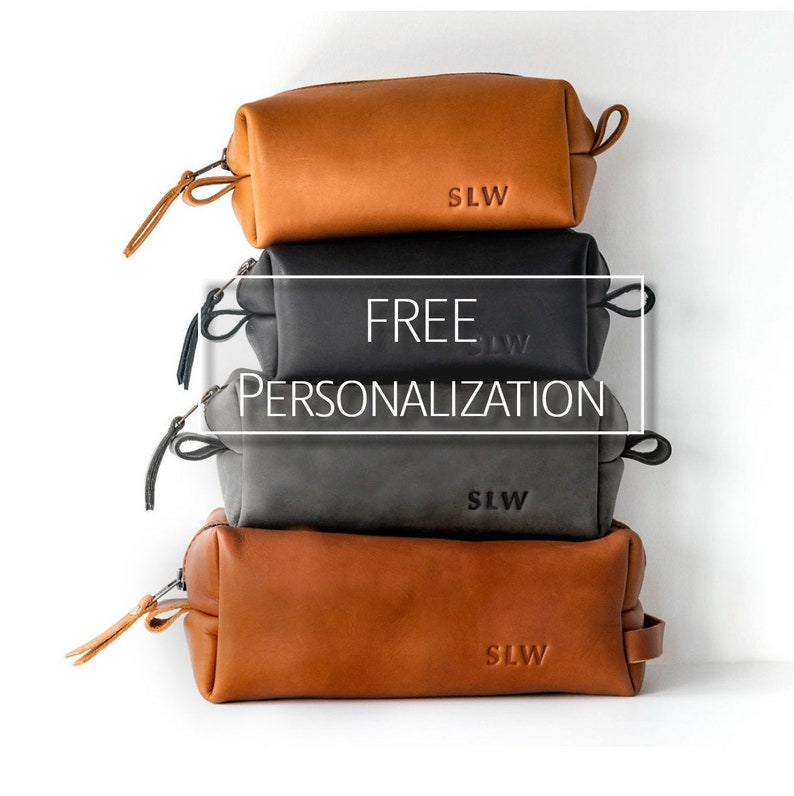 Personalized Shaving Kit Groomsmen Toiletry Bag Leather Dopp Etsy