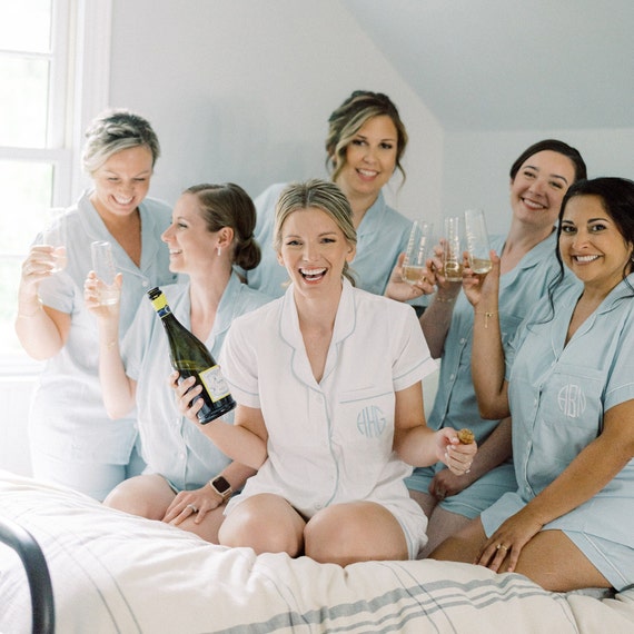 Bridesmaid Pajamas Monogrammed Pajamas Bridesmaid Gift Bride