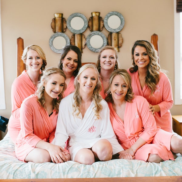 Bridesmaid Robes - Custom Bridesmaid Robes - Satin Bridesmaid Robes - Wedding Robes - Bridal Robes- Set of 6,7,8,9,10,11,12 Bridesmaid Robes