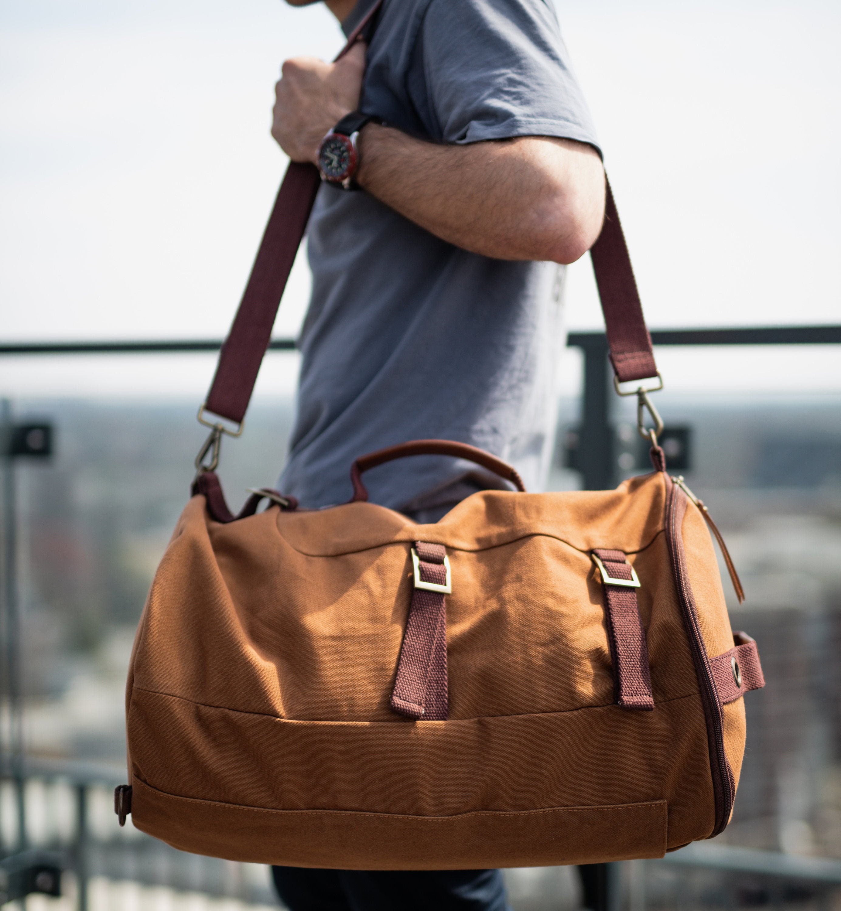 Handmade Waxed Canvas Duffle Bag – DE COSIMO ITALY