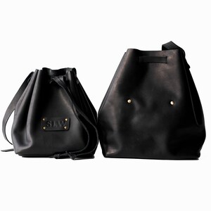 Leather Shoulder Bag Leather Bag Leather Purse Messenger Bags Purses and Bags Leather Bucket Bag Personalized Leather Bag image 8