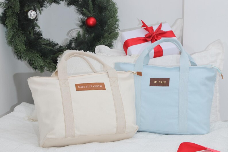 Personalized Bridal Tote Bag, Bridesmaid Tote Bag, Maid of Honor Tote Bag, Monogrammed Tote Bags image 8