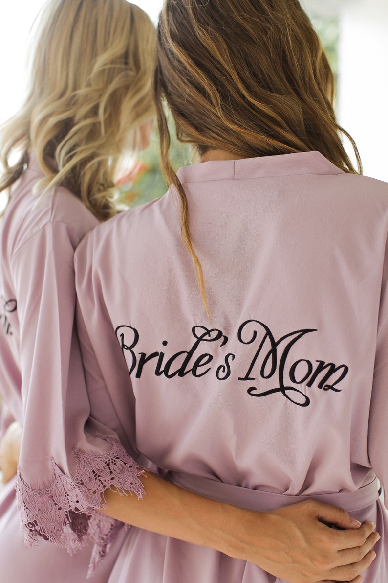 Bridesmaid Robes Set of 4, 5, 6, 7, 8, 9, 10, 11, Bridesmaid Gift, Lace Bridal Robe, Bridal Robes, Bridesmaid Proposal, Personalized Robe image 6