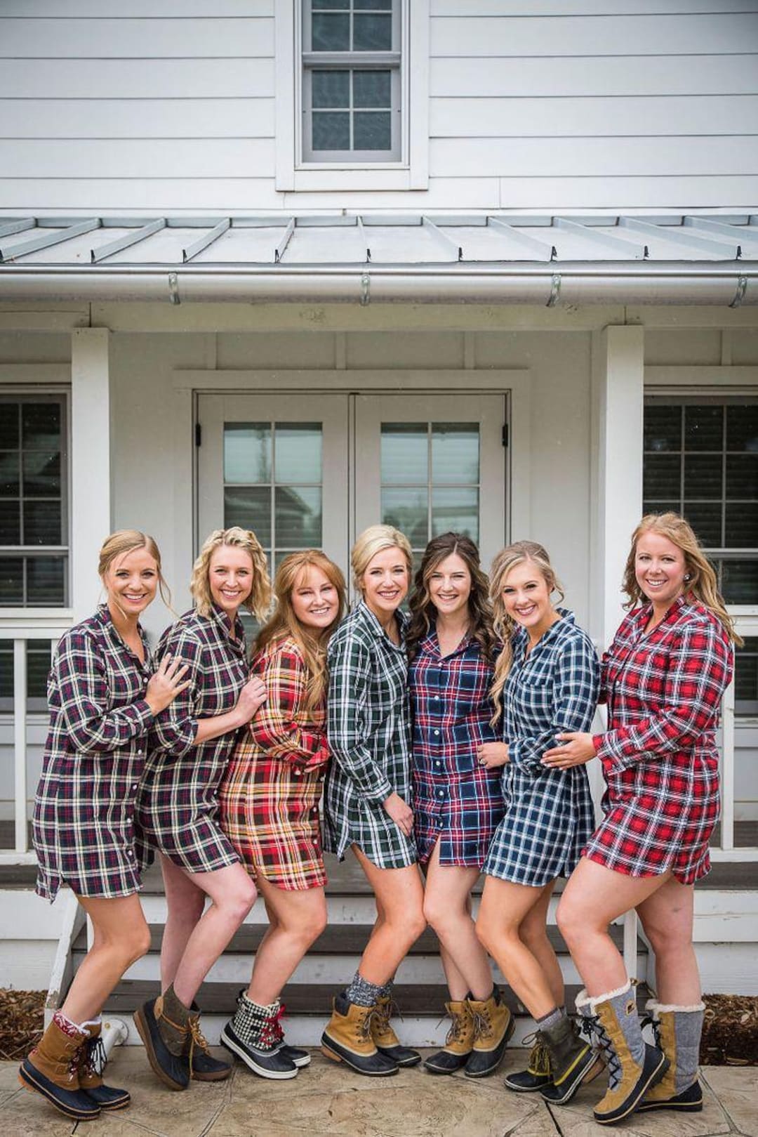 plaid bridesmaid dresses Flannel Bridal & Bridesmaid Robes