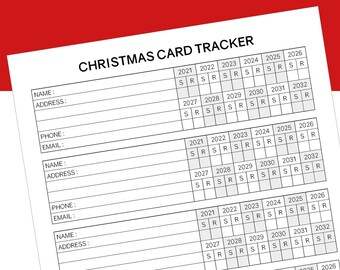 Christmas Card List 2022 Christmas Card List | Etsy