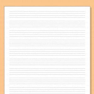 4 Lines Writing Paper for Kids Grade 1 Printable Handwriting Practice Worksheet Kindergarten Penmanship Paper Instant Download