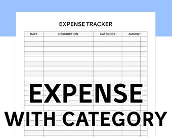 Ausgaben-Tracker Printable mit Kategorie PDF Sofort-Download, Ausgaben-Tracker, Ausgaben-Tracker, Ausgaben-Tracker, Haushaltsplaner