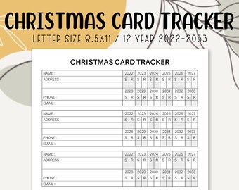 Christmas Card List 2022 Christmas Card List | Etsy