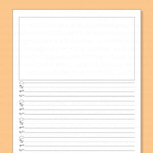 Papier à lettres avec espace de dessin d'image pour la maternelle Téléchargement instantané Papier d'écriture manuscrite imprimable pour les enfants d'âge préscolaire