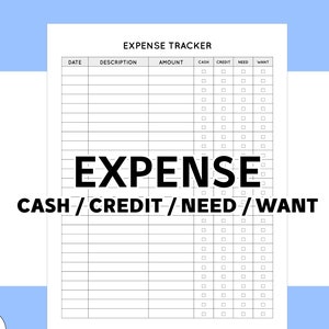 Expense Tracker Printable, Expense Log, Expense Tracker Log, Spending Tracker, Spending Log, Money Tracker, Finance Tracker, Money Tracker