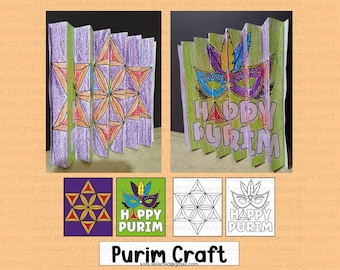 Purim Craft Bulletin Board Agamograph Art Activities Idea for 3D Project Coloring Pages Printable for Kindergarten