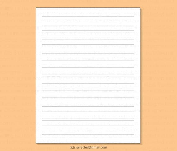 4 Lines Writing Paper for Kids Grade 1 Printable Handwriting Practice  Worksheet Kindergarten Penmanship Paper Instant Download 