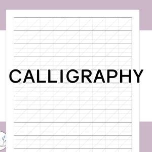 Calligraphy practice paper with lines: modern calligraphy notepad 55-degree  slant angle lined guide, alphabet practice sheets for lettering artist 