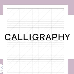 Kalligraphie Papier Printable PDF Digital Sofortiger Download Schräge Winkel Liniert Anleitung Seiten Handbeschriftung Übungsblätter
