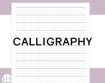 Calligraphy Paper Printable PDF Digital Instant Download Slanted Angle Lined Guide Pages Hand Lettering Practice Sheets