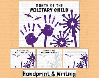 Month of the Military Child Handprint Painting Art Writing Activities Bulletin Board Coloring Pages Printable Projects for kids