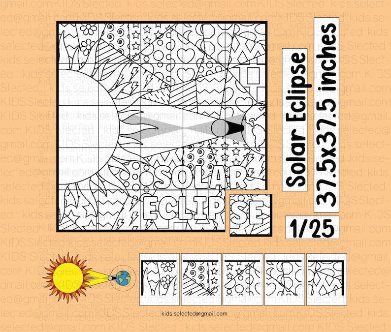 Solar Eclipse 2024 Bulletin Board Coloring Pages Activities Pop Art ...