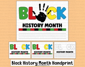 Black History Month Handprint Crafts Bulletin Board Writing Activities Door Paint Art Project Printable February