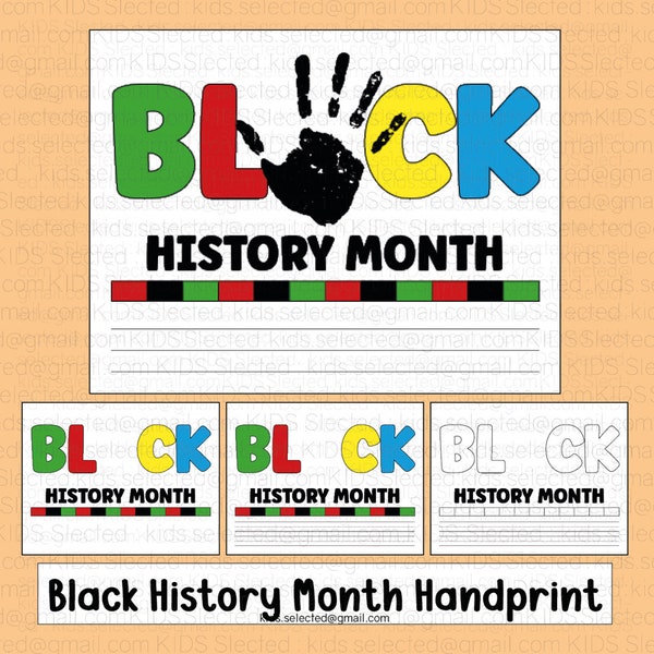 Black History Month Handprint Crafts Bulletin Board Writing Activities Door Paint Art Project Printable February