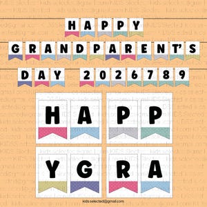 Grandparents Day Bunting Banner Decoration Flag Bulletin Board Pennant Wall Decor Bright Dots