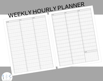 Weekly Hourly Planner Printable Undated Daily Appointment Schedule Pdf Digital Template Instant Download 8.5x11 Letter Size