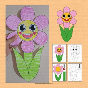 Spring Flower Craft Bulletin Board Coloring Pages Activities Build a Flower Cut and Paste Printable Paper Art Projects