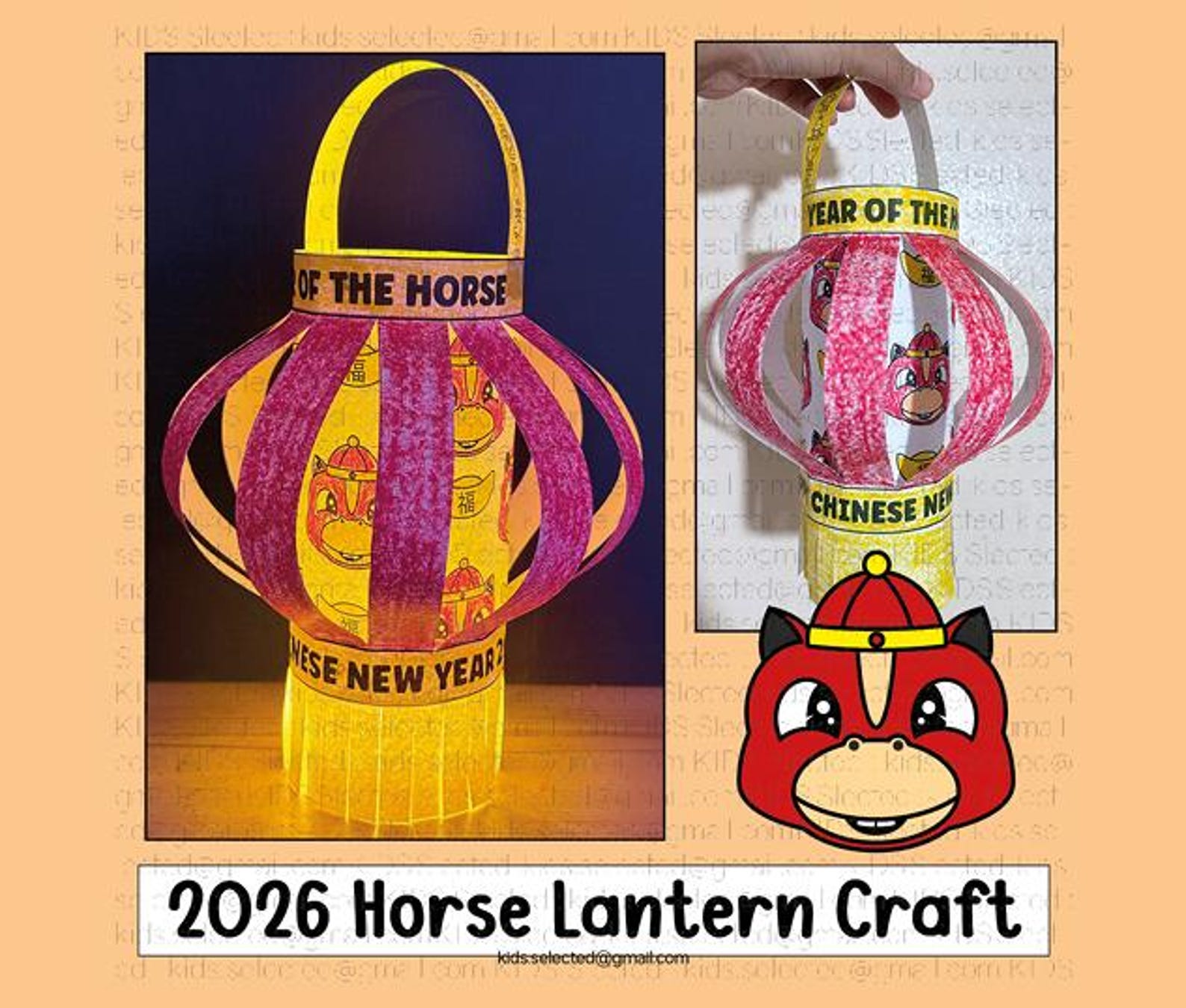 2026 Chinese New Year Lantern Year of the Horse Craft Printable - Etsy UK