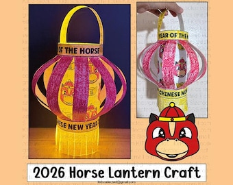 2026 Chinese New Year Lantern Year of the Horse Craft Printable