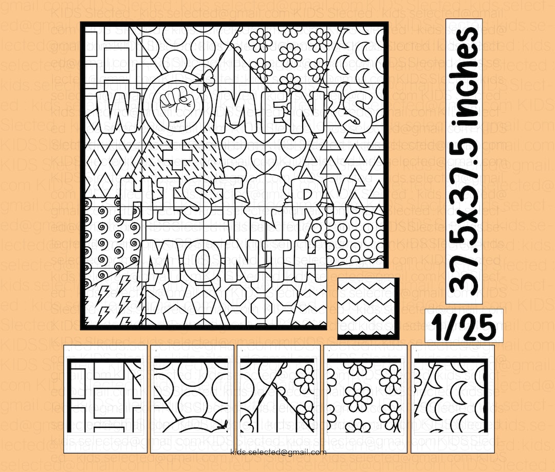 Womens History Month Poster Bulletin Board Coloring Pages Activities ...