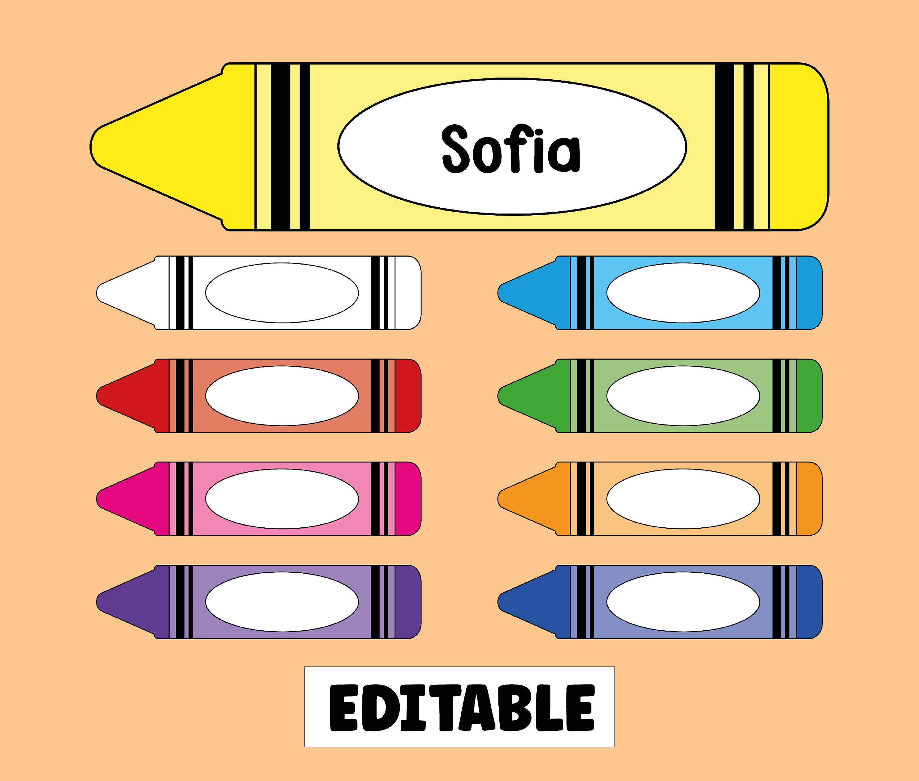 Editable Name Tags for Kids Printable Student Desk Name Plate Label Editable Name Tags for Kids Printable Student Desk Name Plate Label