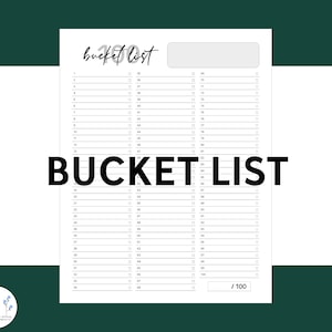 100 Life Bucket List Printable Template Check List Pdf Digital Instant Download