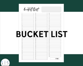 100 Life Bucket List Printable Template Check List Pdf Digital Instant Download