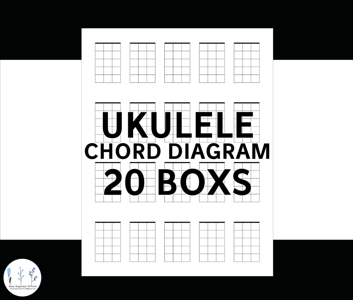 Ukulele Chord Chart Blank Diagrams Printable pdf Digital Etsy México