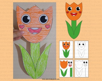 Spring Flower Craft Bulletin Board Coloring Pages Activities Build a Flower Cut and Paste Printable Paper Art Projects