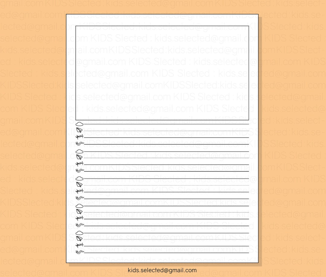 writing-paper-with-picture-drawing-space-for-kindergarten-instant-download-printable-penmanship-handwriting-paper-in-for-kids-preschool-etsy