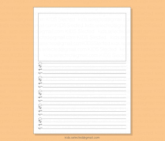 Lined Writing Paper with Wide Space for Big Letters