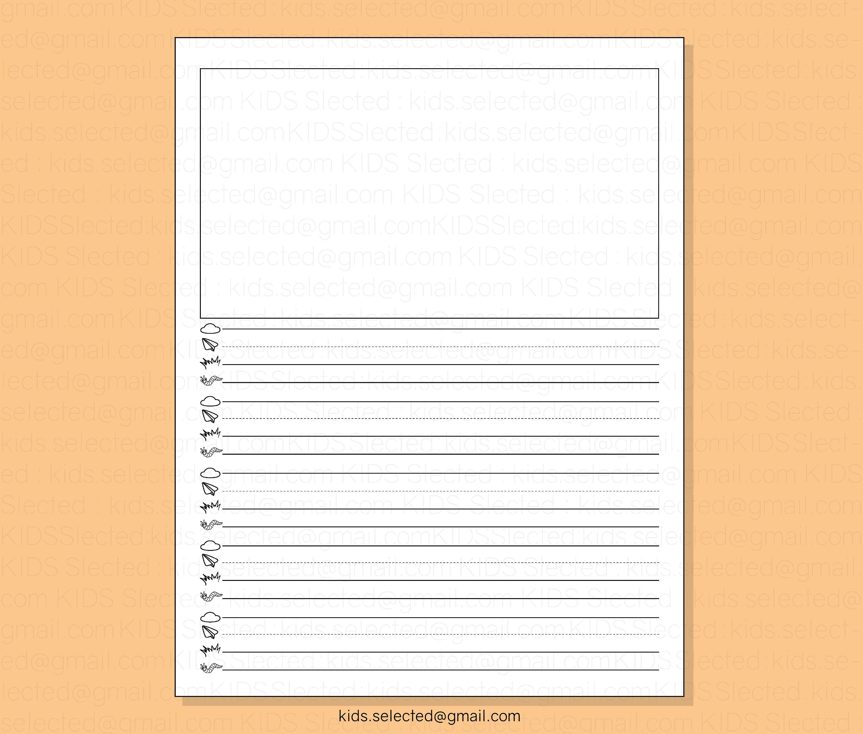 Writing Paper With Picture Drawing Space for Kindergarten Instant Writing Paper With Picture Drawing Space for Kindergarten Instant