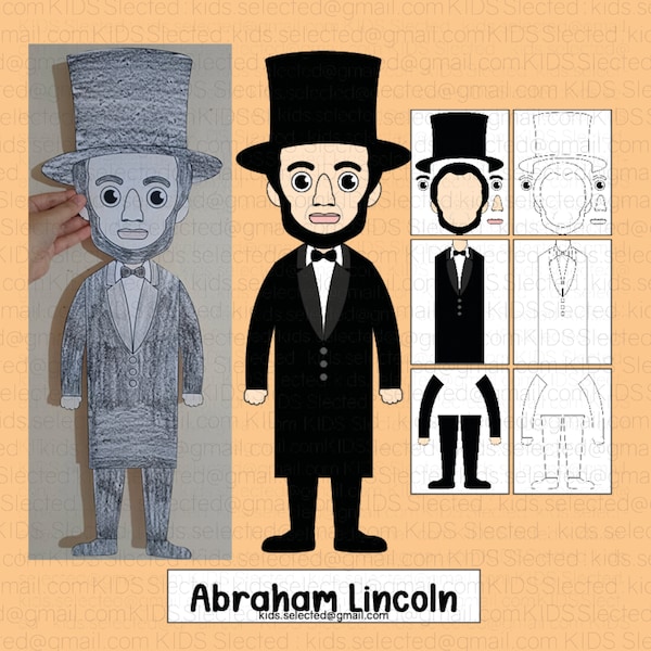 Presidents Day Craft Bulletin Board Abraham Lincoln Activities Coloring Pages Door Decorations Cut and Paste Printable Art Projects US