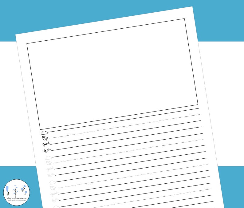 Writing Paper with Picture Drawing Space for Kindergarten Etsy