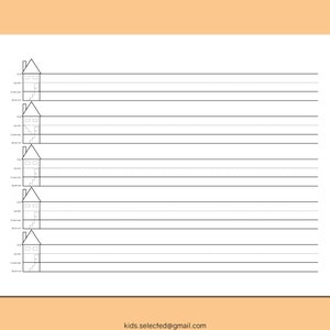 Handwriting Practice Paper for Kindergarten Instant Download Horizontal Penmanship Paper Printable in Digital Format for Kids Preschool