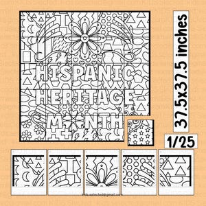Hispanic Heritage Month Bulletin Board Collaborative Poster Coloring Page Math Activities Pop Art Craft Kindergarten