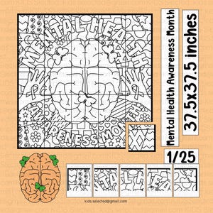 Mental Health Awareness Month Bulletin Boards Collaborative Poster Pop Art Coloring Pages Printable Activities for Kids Door Decor
