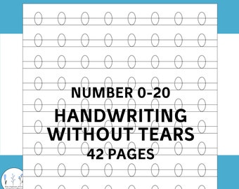 handwriting without tears uk Handwriting Without Tears Numbers 0-20 Printable Tracing Practice Worksheet Paper Instant Download Digital Format for Kids