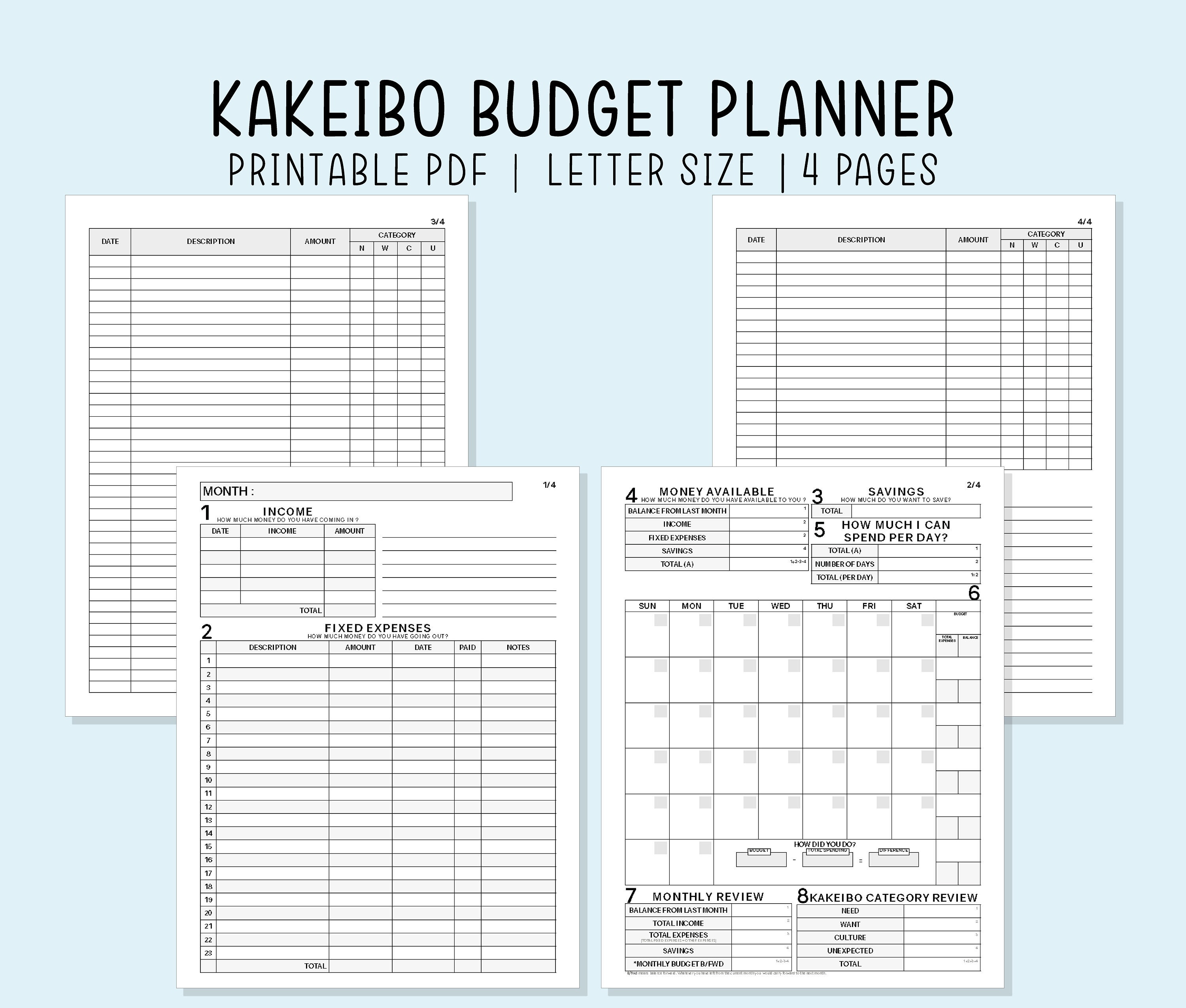 Kakeibo Budget Planner Printable Pdf Inserts Digital File Etsy Australia Kakeibo Budget Planner Printable Pdf Inserts Digital File Etsy Australia