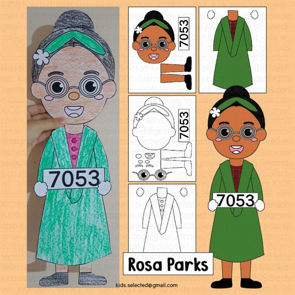 Womens History Month Bulletin Board Rosa Parks Craft Black History Month Activities Decorations Cut and Paste Art Printable