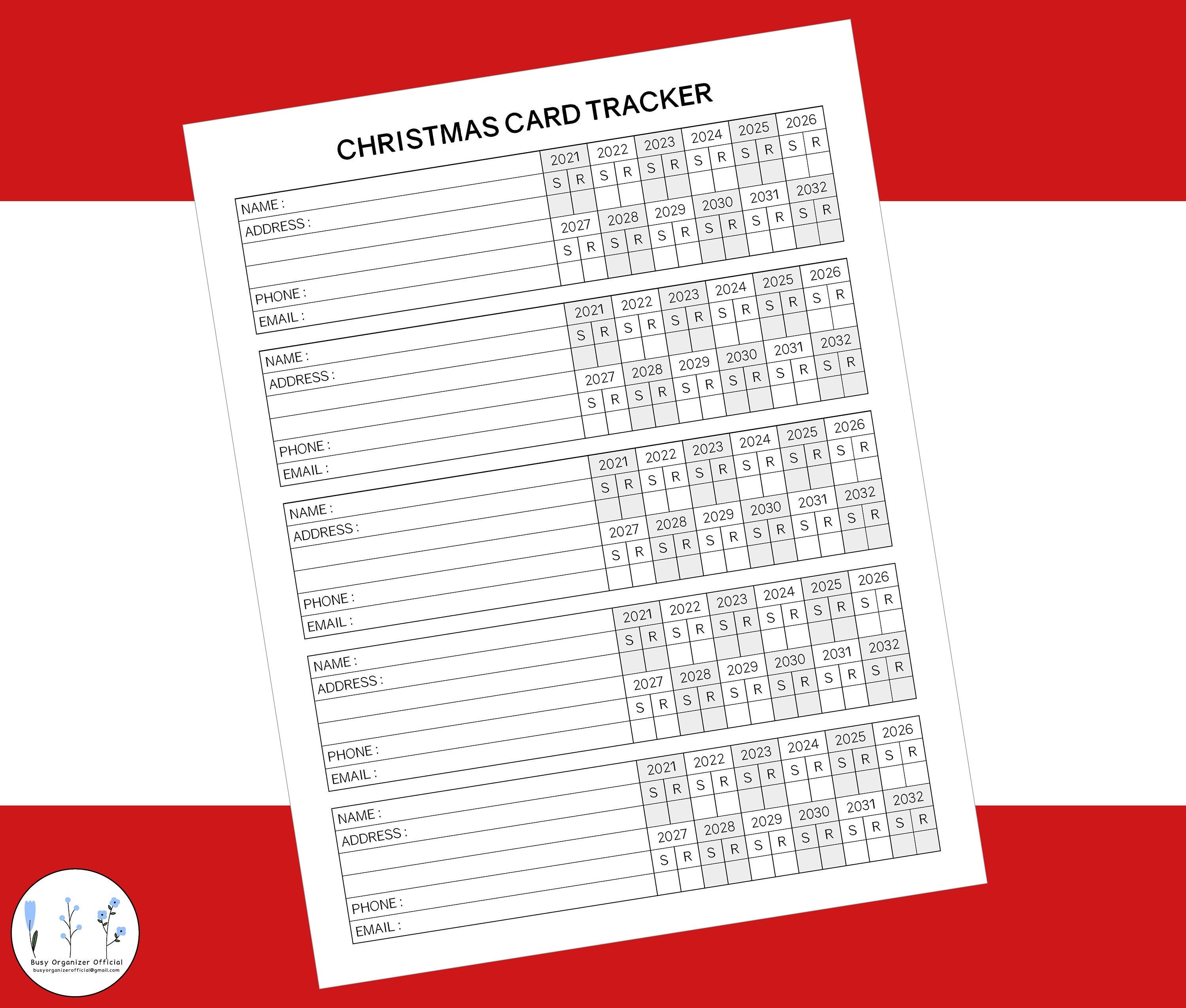 12 Years Christmas Card Tracker 2021 2032 Template Printable Etsy 12 Years Christmas Card Tracker 2021 2032 Template Printable Etsy