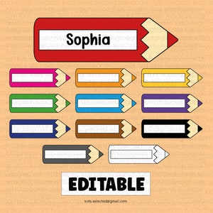 Editable Name Tags for Kids Printable Student Desk Name Plate Label Colorful Flask Rainbow Science Classroom Decor Theme