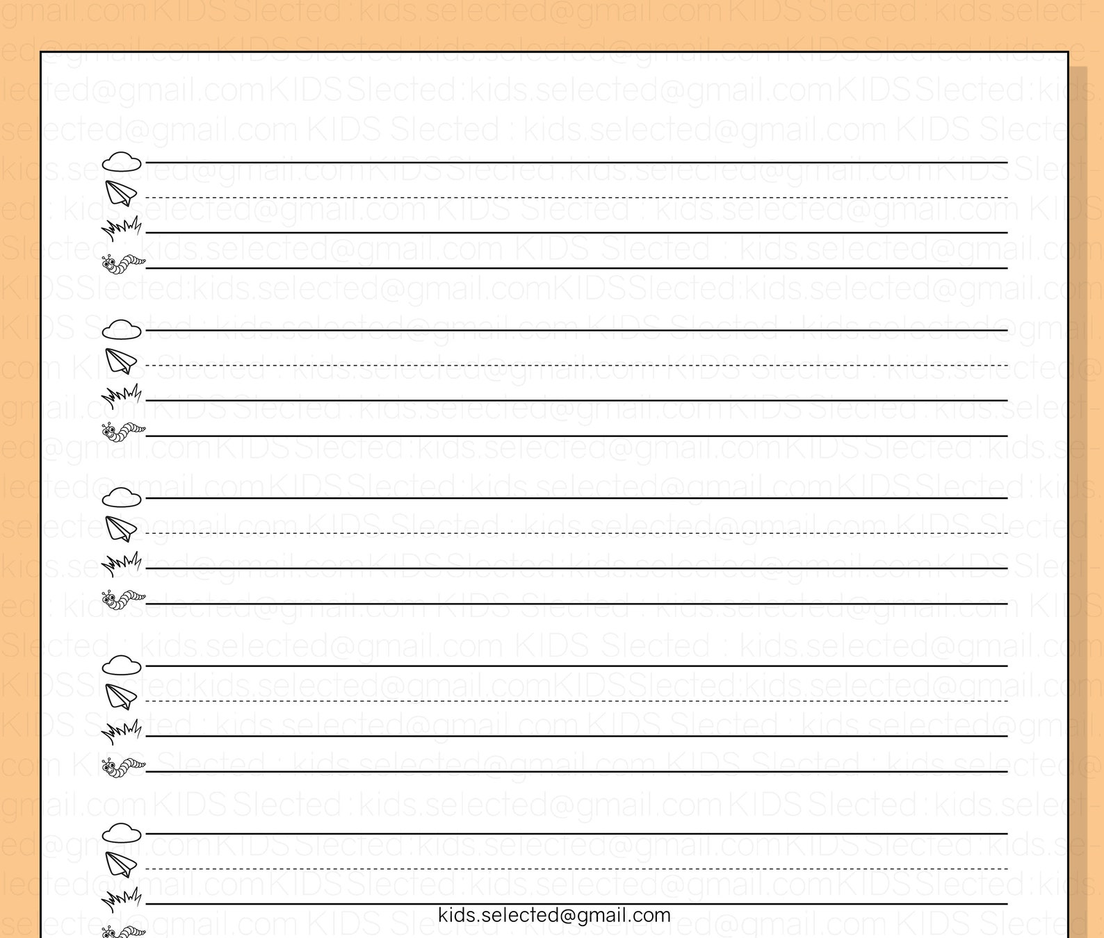 Writing Paper for Kindergarten Instant Download Printable Penmanship ...