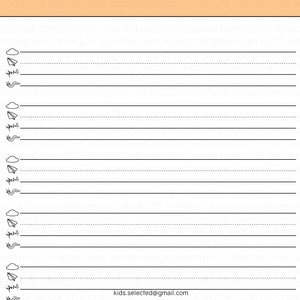 Writing Paper for Kindergarten Instant Download Printable Penmanship ...